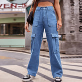 Trade Multi Pocket Cargohose Lockere, lässige Jeanshose